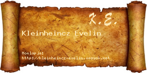 Kleinheincz Evelin névjegykártya